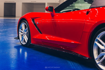 Seitenschweller Ansatz für CHEVROLET CORVETTE C7 schwarz Hochglanz