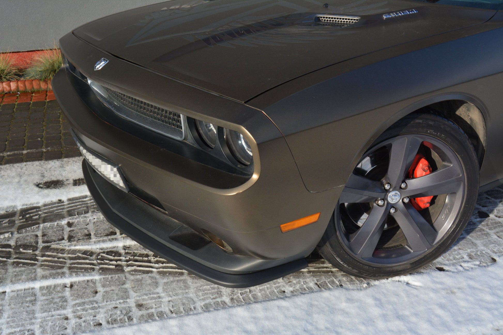 Front Ansatz für DODGE CHALLENGER MK3. PHASE-I SRT8 COUPE  schwarz Hochglanz