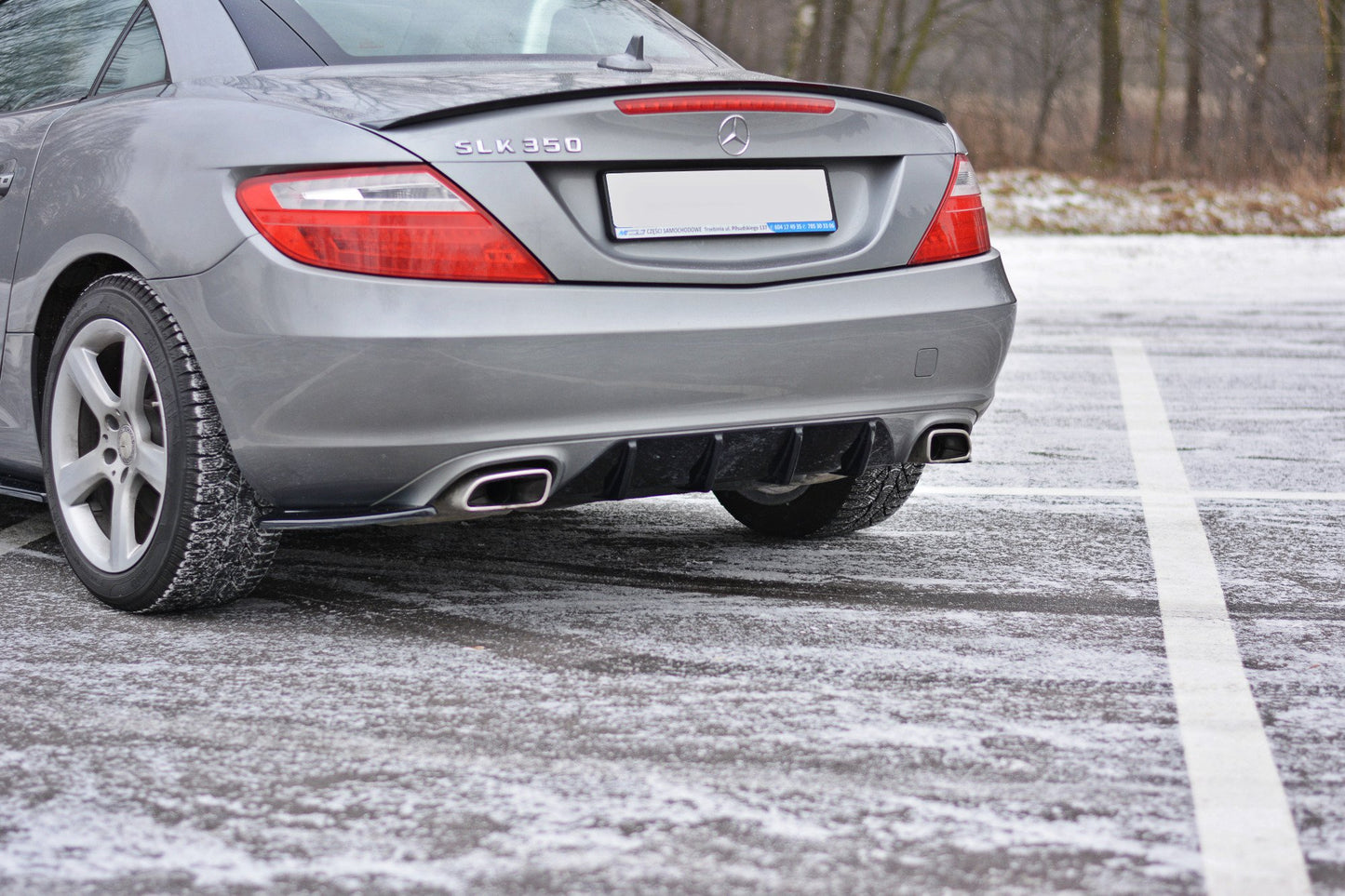 Diffusor Heck Ansatz für Mercedes SLK R172 schwarz matt