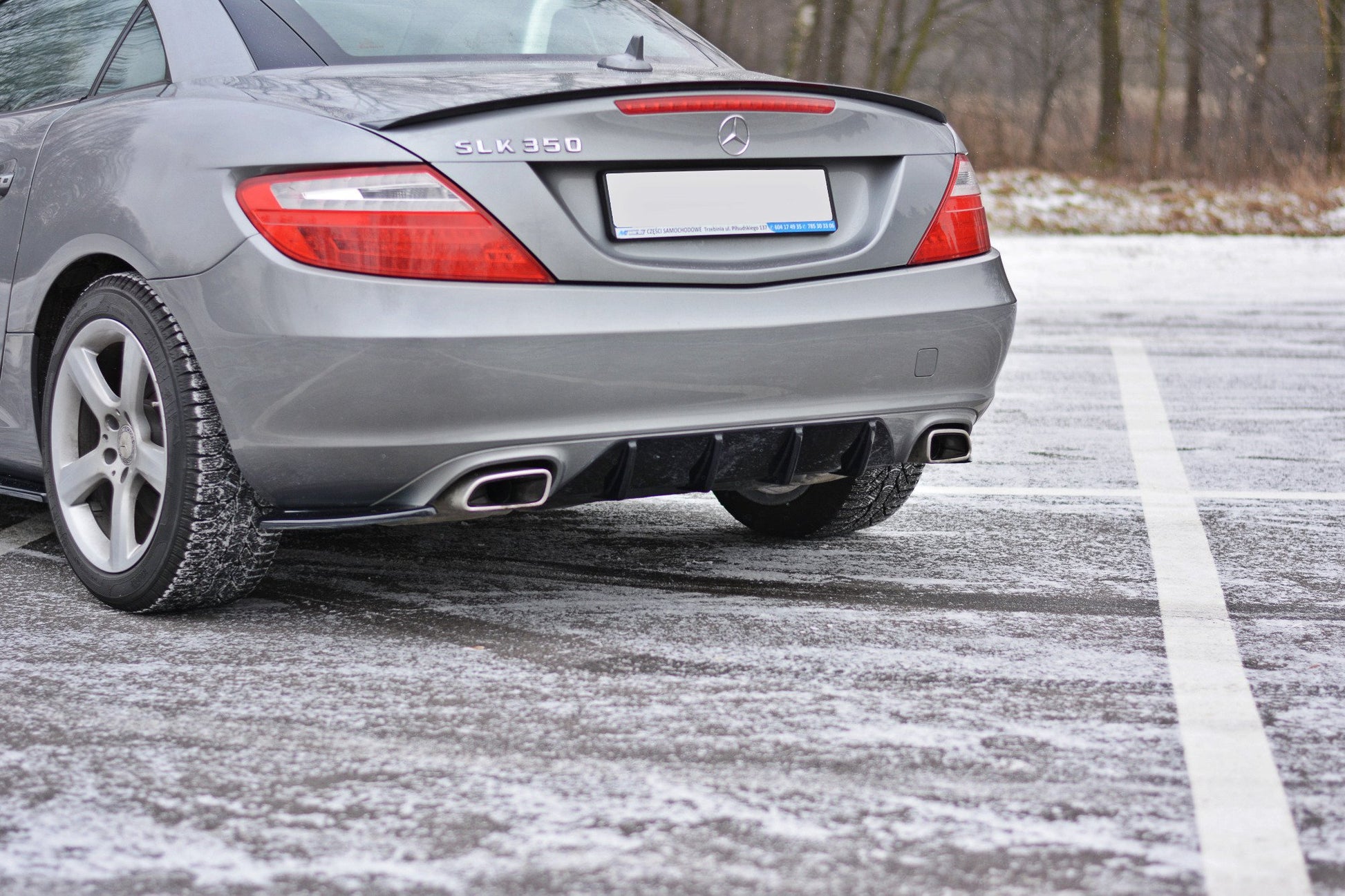 Diffusor Heck Ansatz für Mercedes SLK R172 schwarz matt