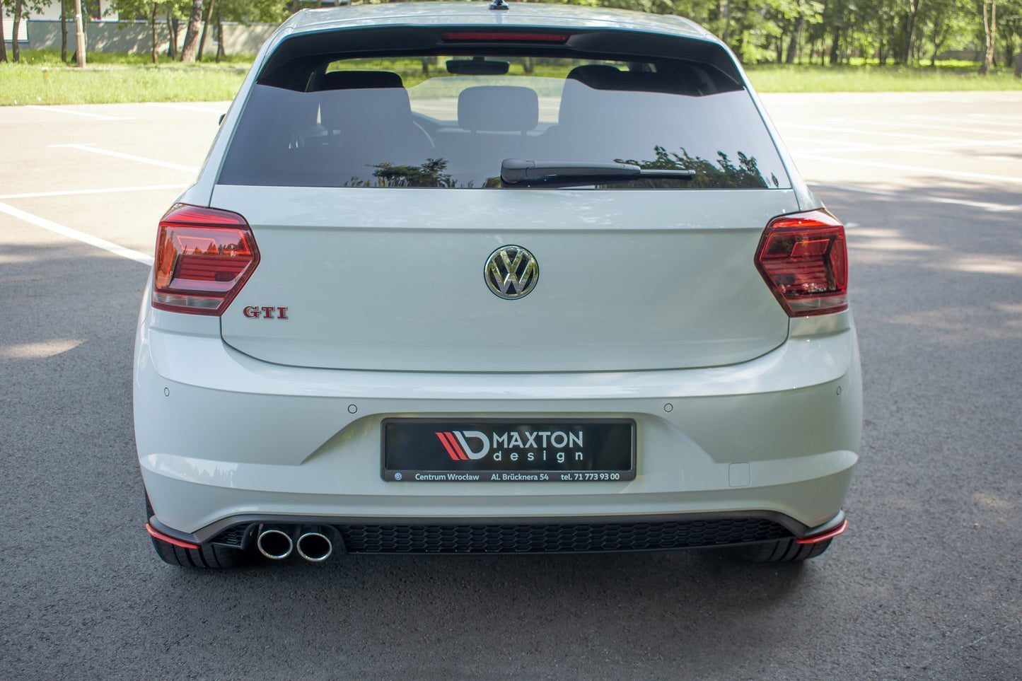 Heck Ansatz Flaps Diffusor für VW POLO MK6 GTI Carbon Look