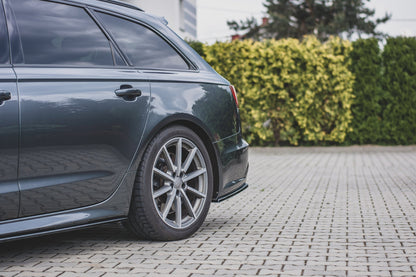 Heck Ansatz Flaps Diffusor für Audi S6 / A6 S-Line C7 FL schwarz matt