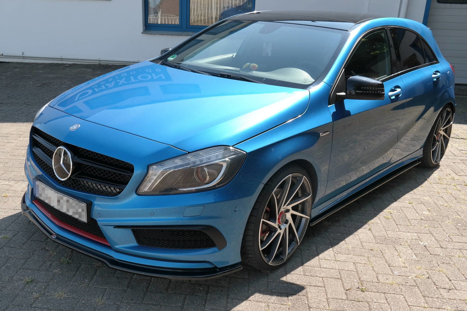 Seitenschweller Ansatz für Mercedes W176 AMG-LINE vor Facelift schwarz matt