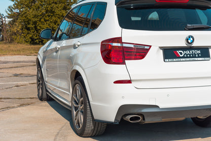Heck Ansatz Flaps Diffusor für BMW X3 F25 M-Paket Facelift  schwarz matt