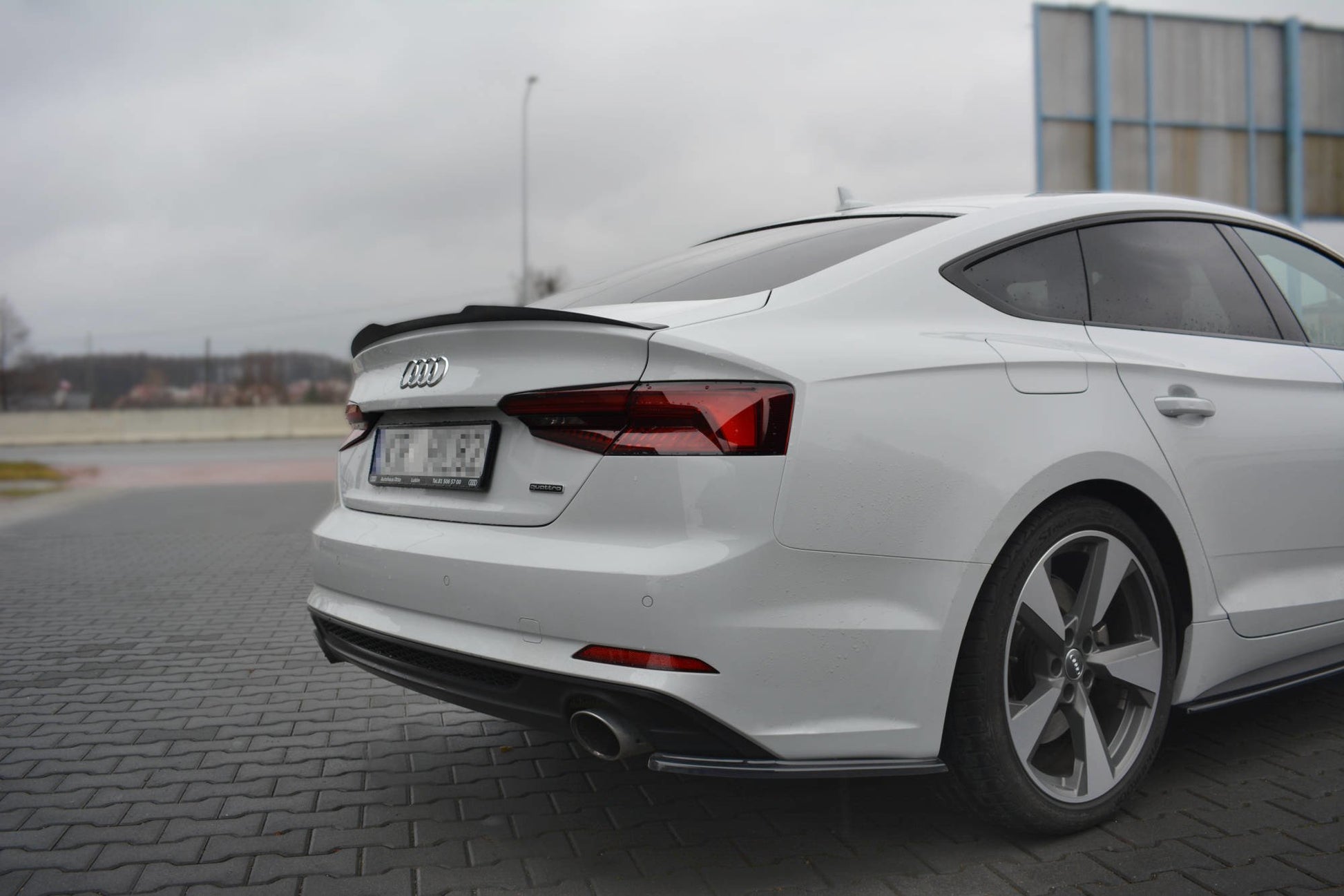 Spoiler CAP für Audi A5 S-Line F5 Sportback schwarz matt