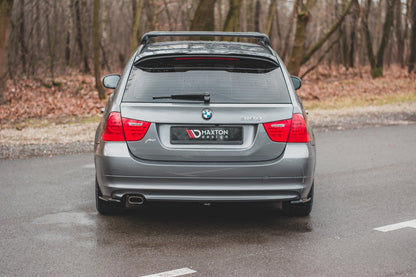 Heck Ansatz Flaps Diffusor für BMW 3er E91 Facelift schwarz matt