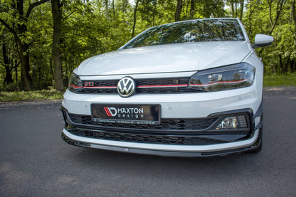 Front Ansatz V.3 für VW Polo GTI Mk6 schwarz Hochglanz