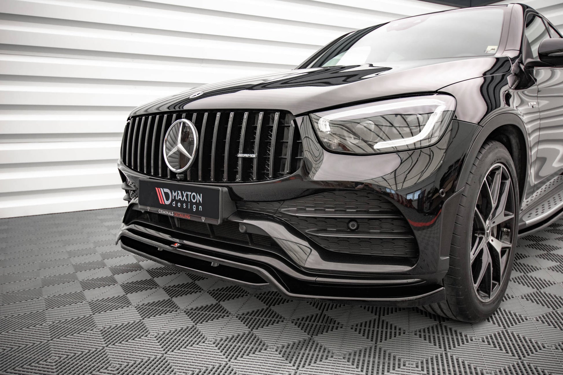 Front Ansatz für Mercedes-Benz GLC Coupe AMG-Line C253 Facelift schwarz Hochglanz