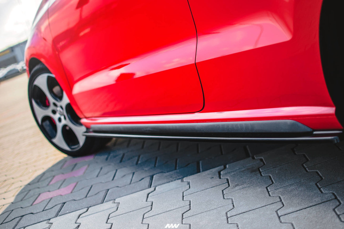 Seitenschweller Ansatz für  VOLKSWAGEN POLO MK5 GTI 6R vor Facelift Carbon Look