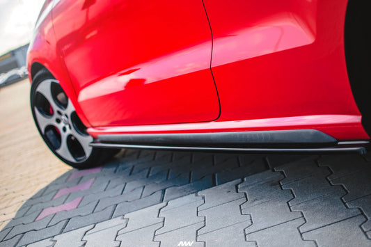 Seitenschweller Ansatz für  VOLKSWAGEN POLO MK5 GTI 6R vor Facelift Carbon Look