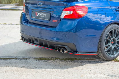 Mittlerer Diffusor Heck Ansatz passend für V.2 SUBARU WRX STI schwarz matt