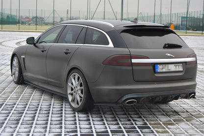 Heck Ansatz Flaps Diffusor für JAGUAR XF (X250) MK1 SPORTBRAKE S-PACK schwarz matt