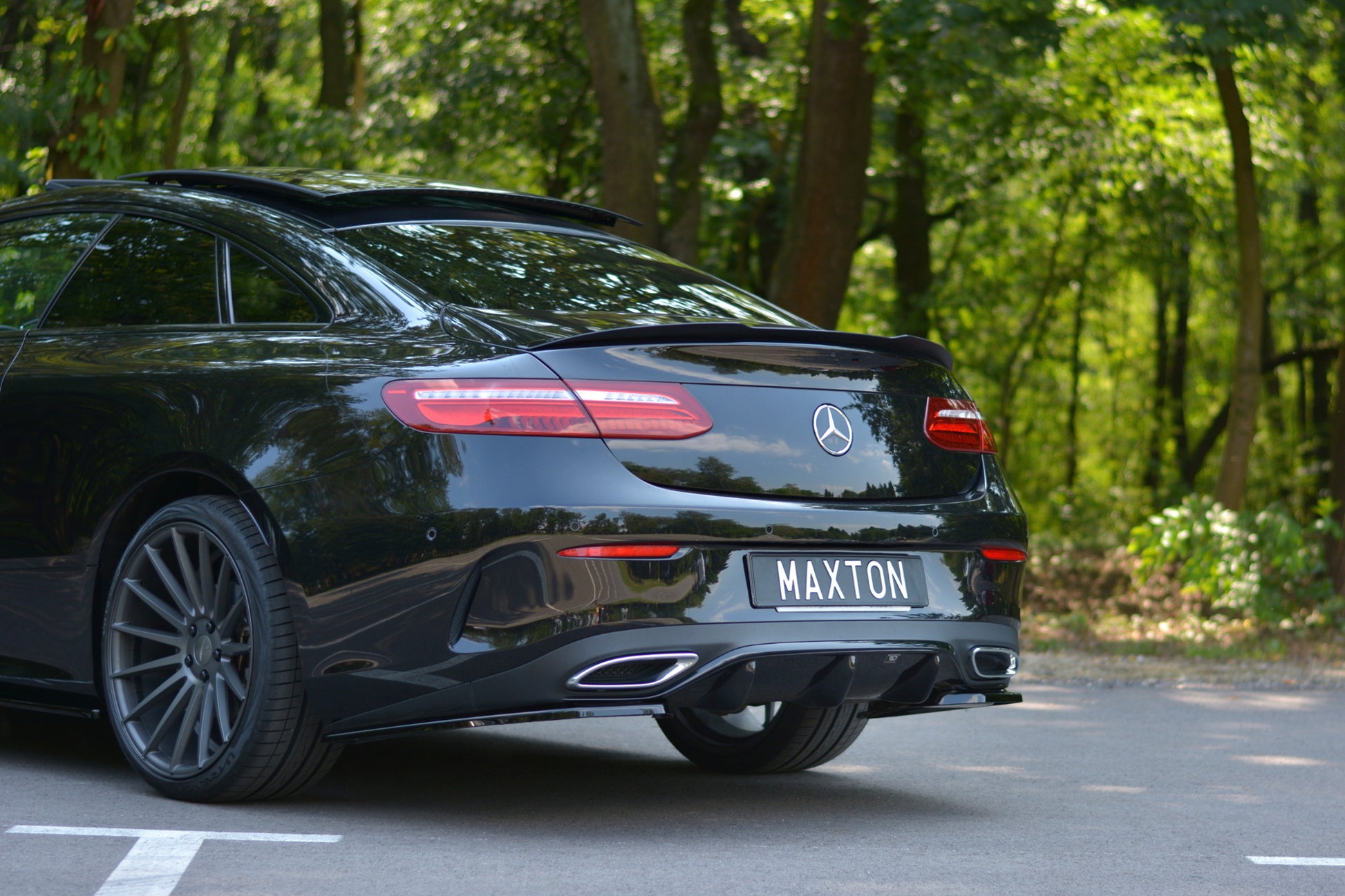 Diffusor Heck Ansatz für Mercedes-Benz E-Klasse W213 Coupe (C238) AMG-Line schwarz matt