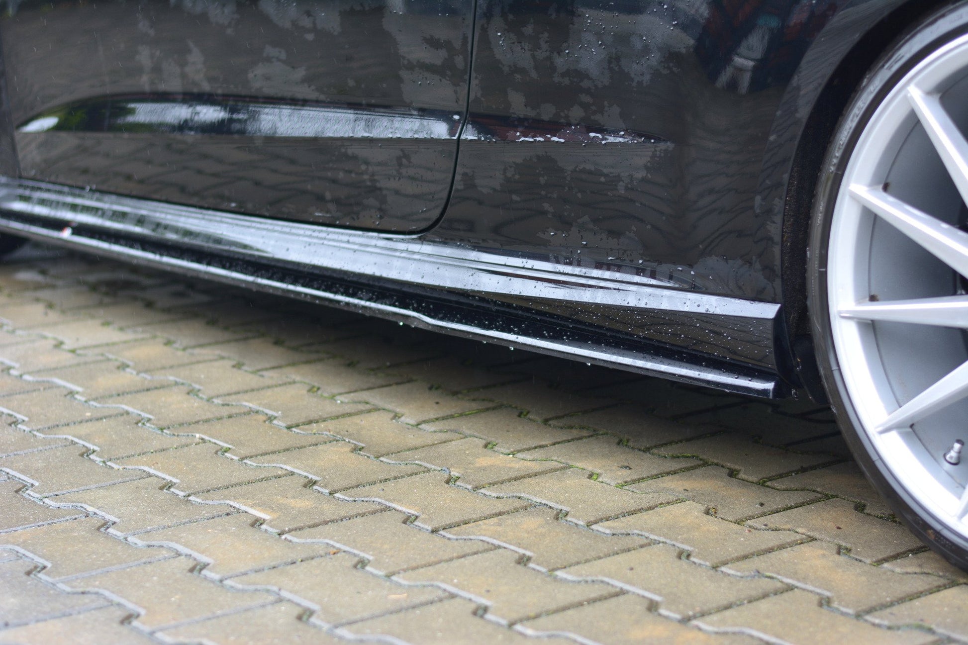 Seitenschweller Ansatz für Audi S3 / A3 S-Line 8V / 8V FL Hatchback schwarz matt