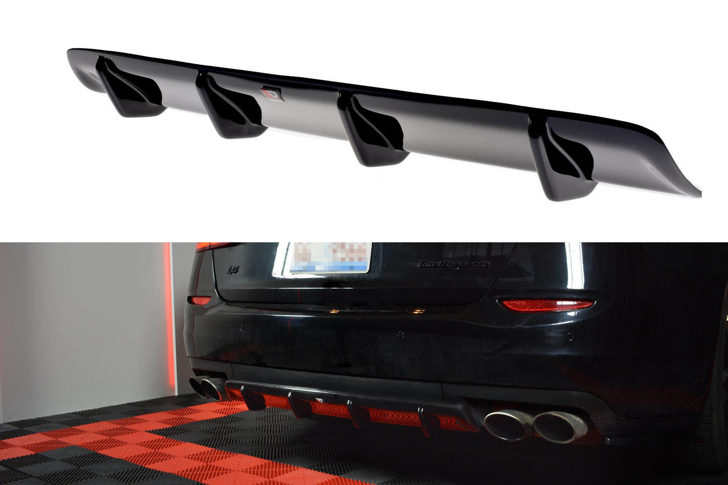 Diffusor Heck Ansatz für MASERATI QUATTROPORTE MK.6 vor Facelift Carbon Look