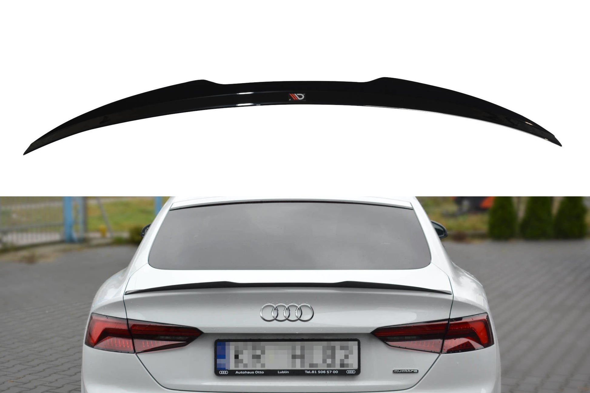 Spoiler CAP für Audi A5 S-Line F5 Sportback schwarz Hochglanz