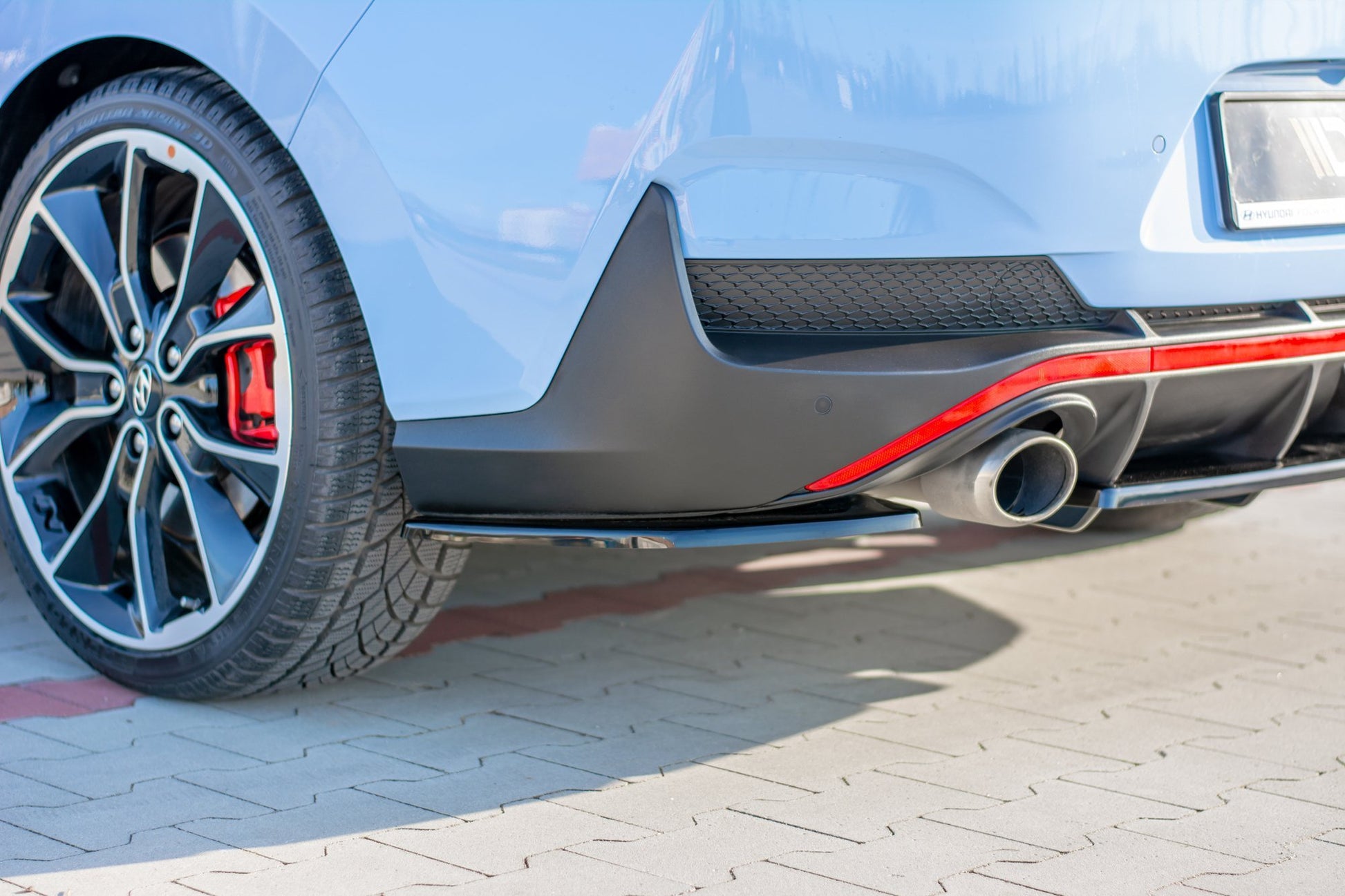 Heck Ansatz Flaps Diffusor für Hyundai I30 N Mk3 Fastback  Carbon Look