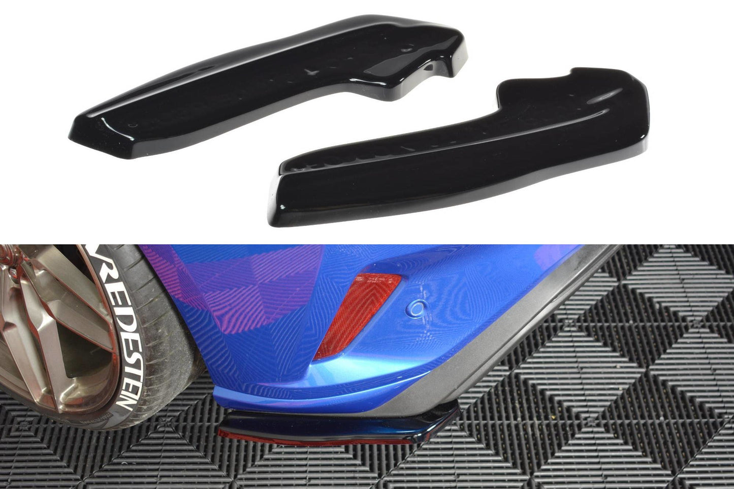 Heck Ansatz Flaps Diffusor V.1 für Ford Focus ST-Line schwarz matt