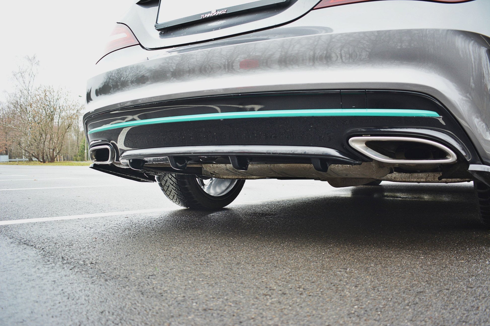 Diffusor Heck Ansatz für Mercedes CLA C117 AMG-LINE FACELIFT  Carbon Look