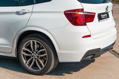 Heck Ansatz Flaps Diffusor für BMW X3 F25 M-Paket Facelift  Carbon Look