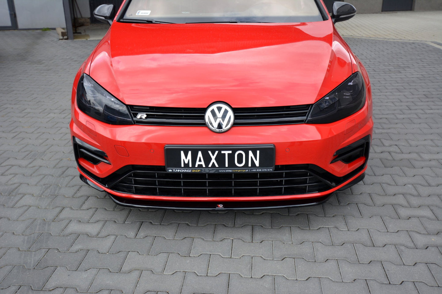 Front Ansatz V.5 für VW Golf 7 R / R-Line Facelift schwarz Hochglanz