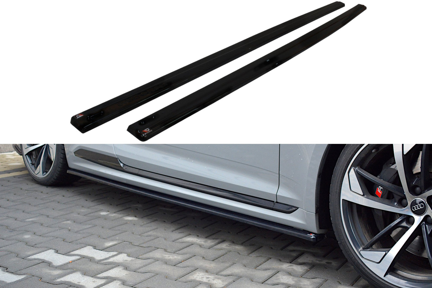 Seitenschweller Ansatz für Audi RS5 F5 Coupe schwarz matt