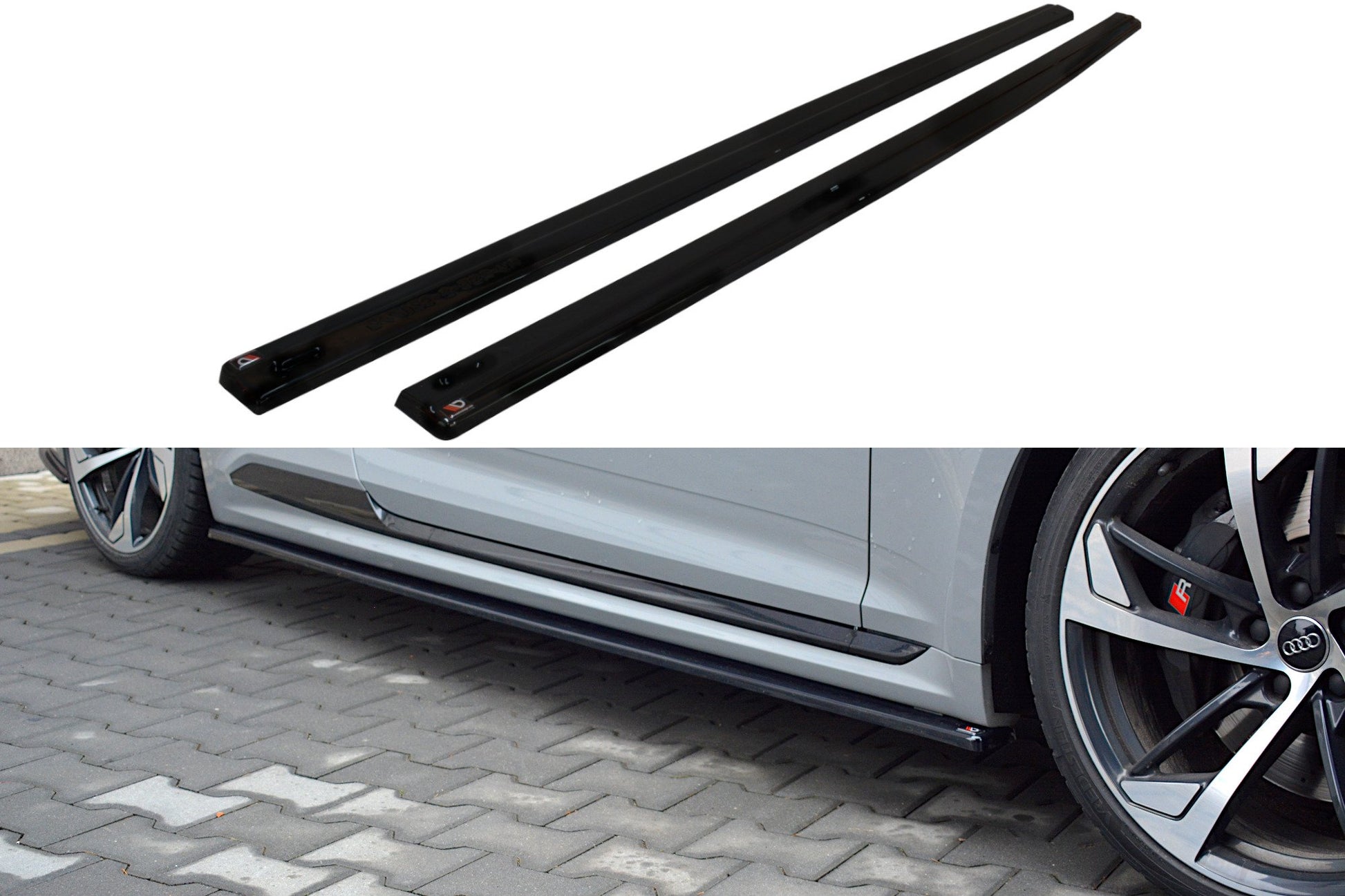 Seitenschweller Ansatz für Audi RS5 F5 Coupe schwarz Hochglanz