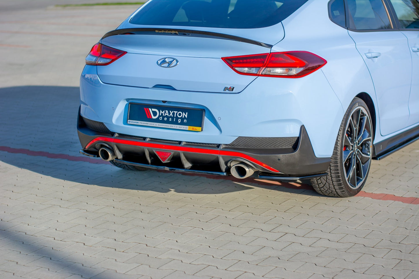 Mittlerer Diffusor Heck Ansatz für Hyundai I30 N Mk3 Fastback  schwarz Hochglanz