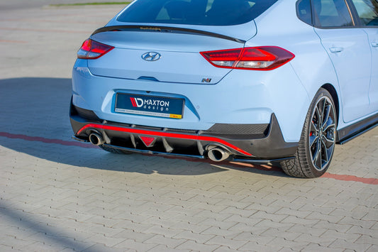 Mittlerer Diffusor Heck Ansatz für Hyundai I30 N Mk3 Fastback  Carbon Look