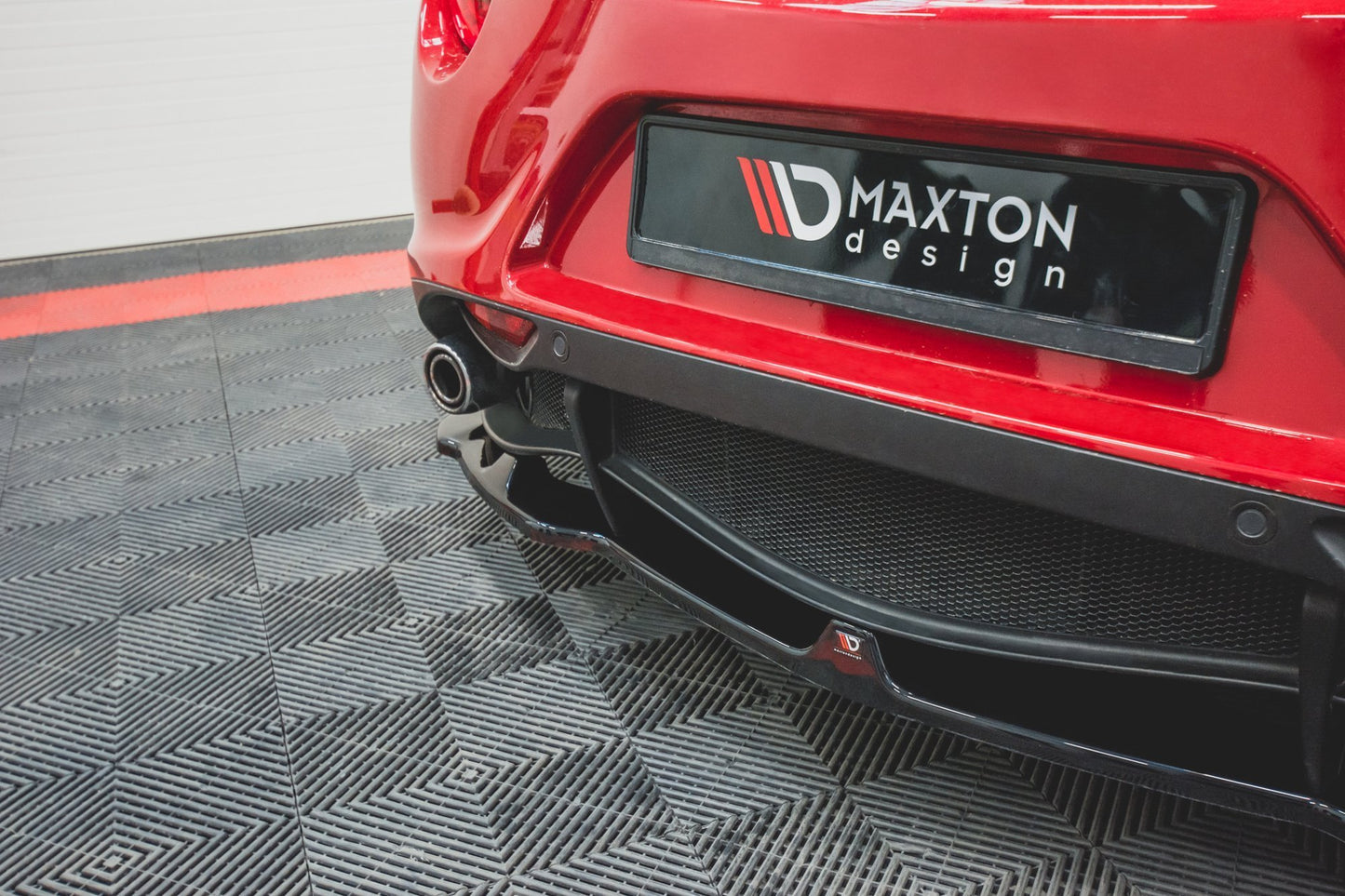 Mittlerer Diffusor Heck Ansatz für Alfa Romeo 4C Carbon Look