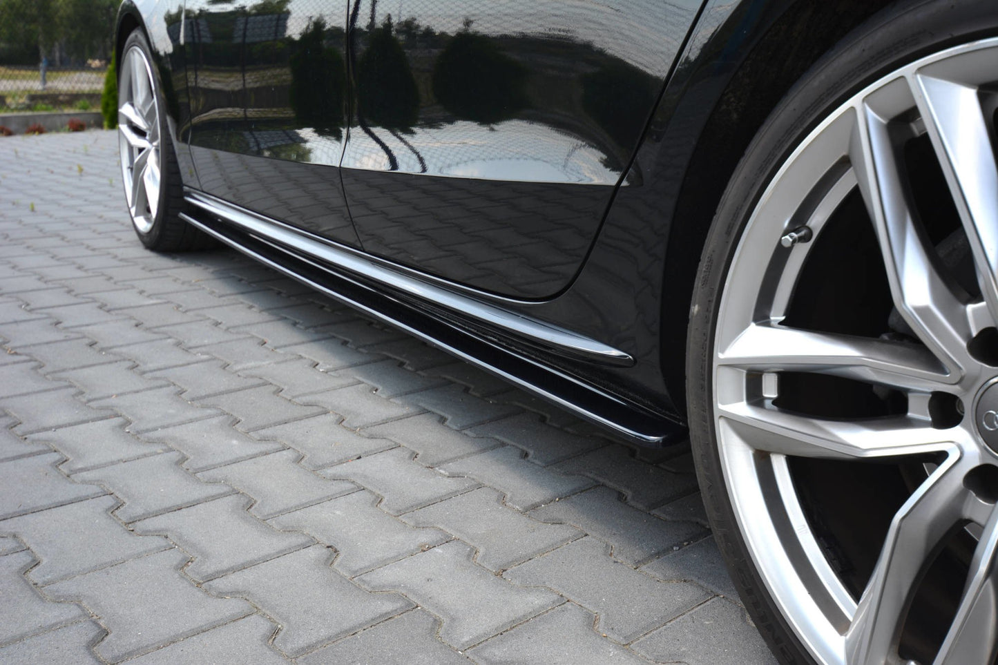 Seitenschweller Ansatz für Audi S5 / A5 / A5 S-Line 8T / 8T FL Sportback schwarz Hochglanz