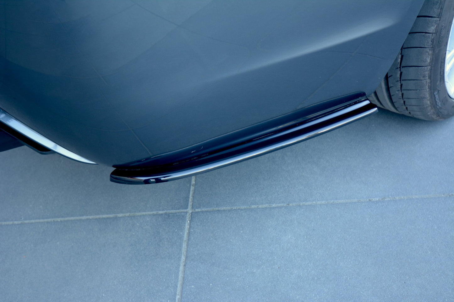 Heck Ansatz Flaps Diffusor für BMW 5er E60/E61 M Paket schwarz matt