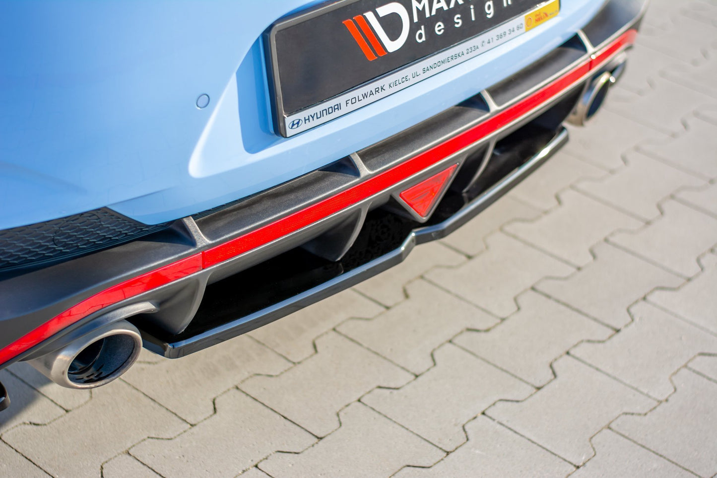 Mittlerer Diffusor Heck Ansatz für Hyundai I30 N Mk3 Fastback  schwarz Hochglanz