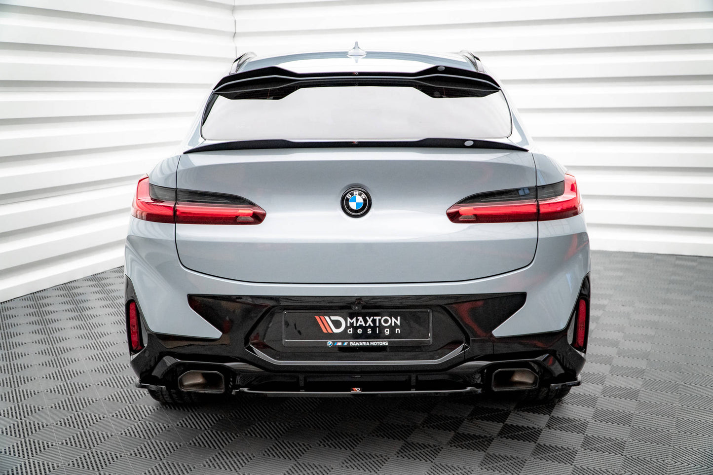 Heck Ansatz Flaps Diffusor für BMW X4 M-Paket G02 Facelift schwarz matt