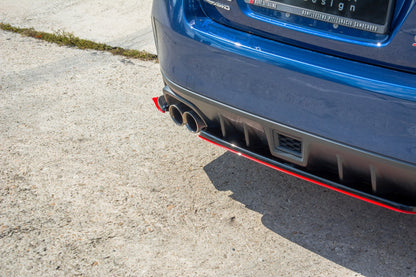 Mittlerer Diffusor Heck Ansatz passend für V.2 SUBARU WRX STI schwarz Hochglanz