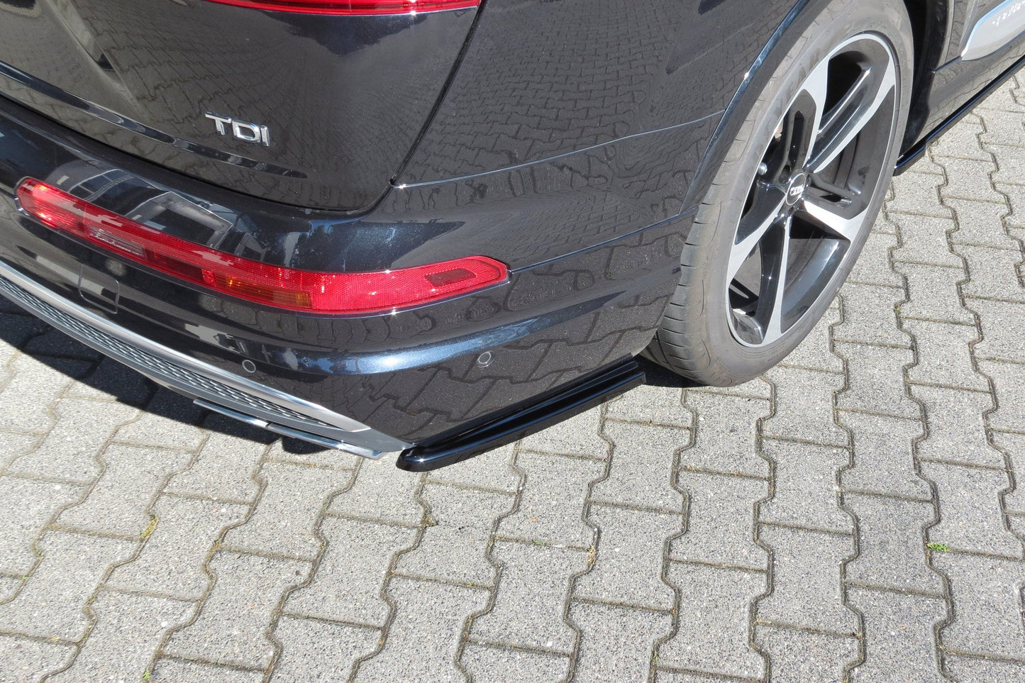 Heck Ansatz Flaps Diffusor für Audi SQ7 / Q7 S-Line Mk.2 schwarz matt