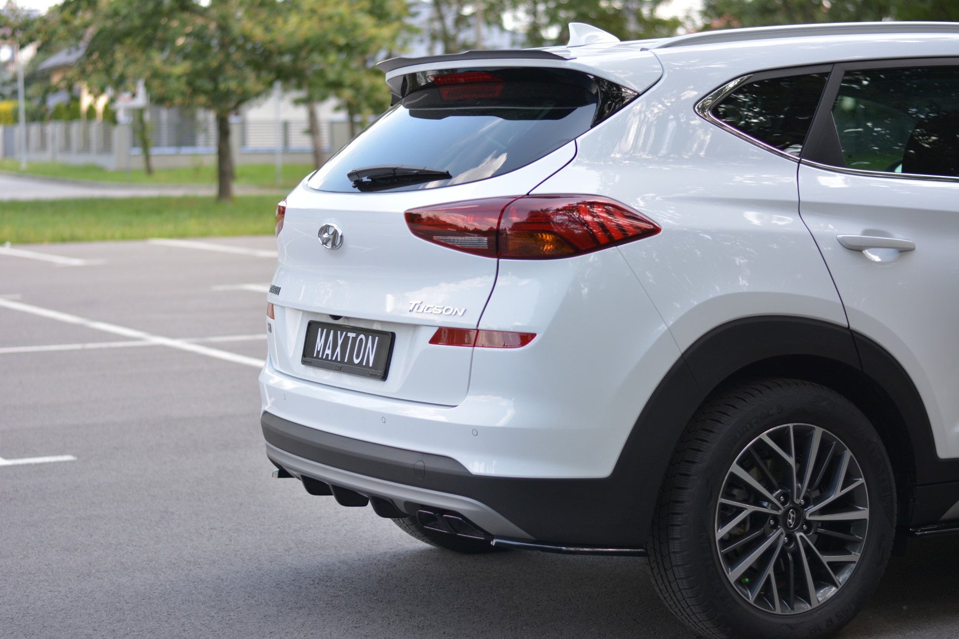 Diffusor Heck Ansatz für Hyundai Tucson Mk3 Facelift Carbon Look