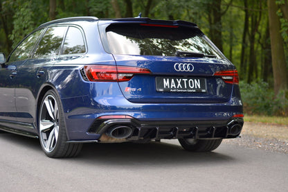 Diffusor Heck Ansatz für Audi RS4 B9 Avant schwarz Hochglanz