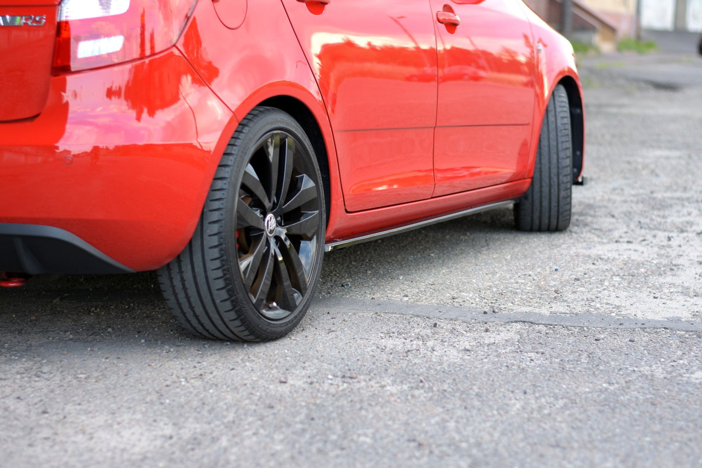 Seitenschweller Ansatz für Skoda Fabia RS Mk2 schwarz matt