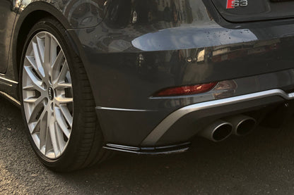 Heck Ansatz Flaps Diffusor für AUDI S3 8V FACELIFT schwarz matt