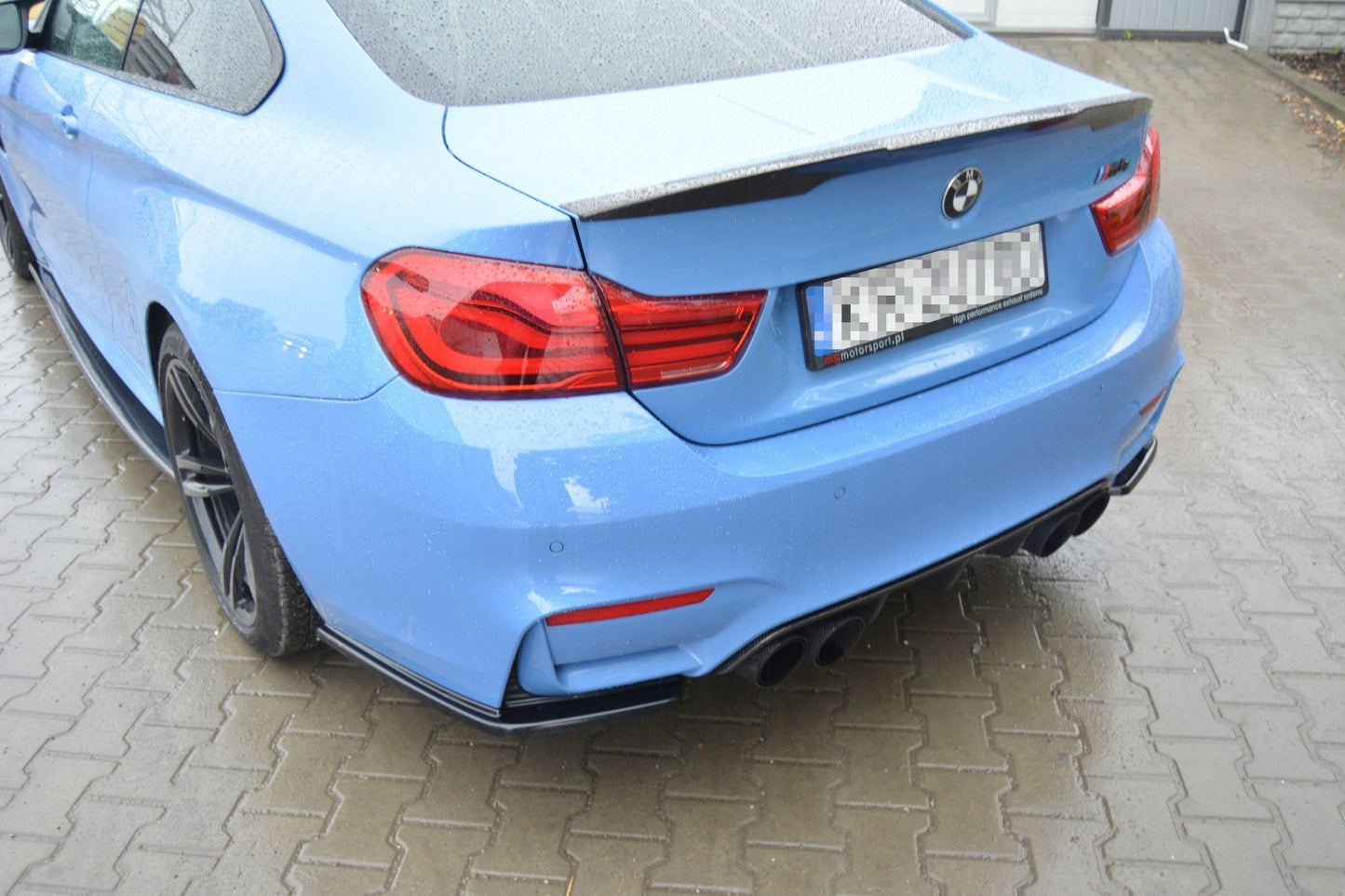 Heck Ansatz Flaps Diffusor für BMW M4 F82 schwarz matt