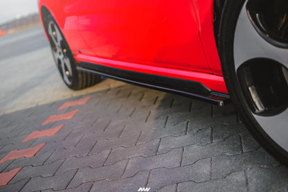 Seitenschweller Ansatz für  VOLKSWAGEN POLO MK5 GTI 6R vor Facelift schwarz Hochglanz