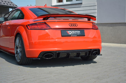 Diffusor Heck Ansatz für Audi TT RS 8S schwarz matt