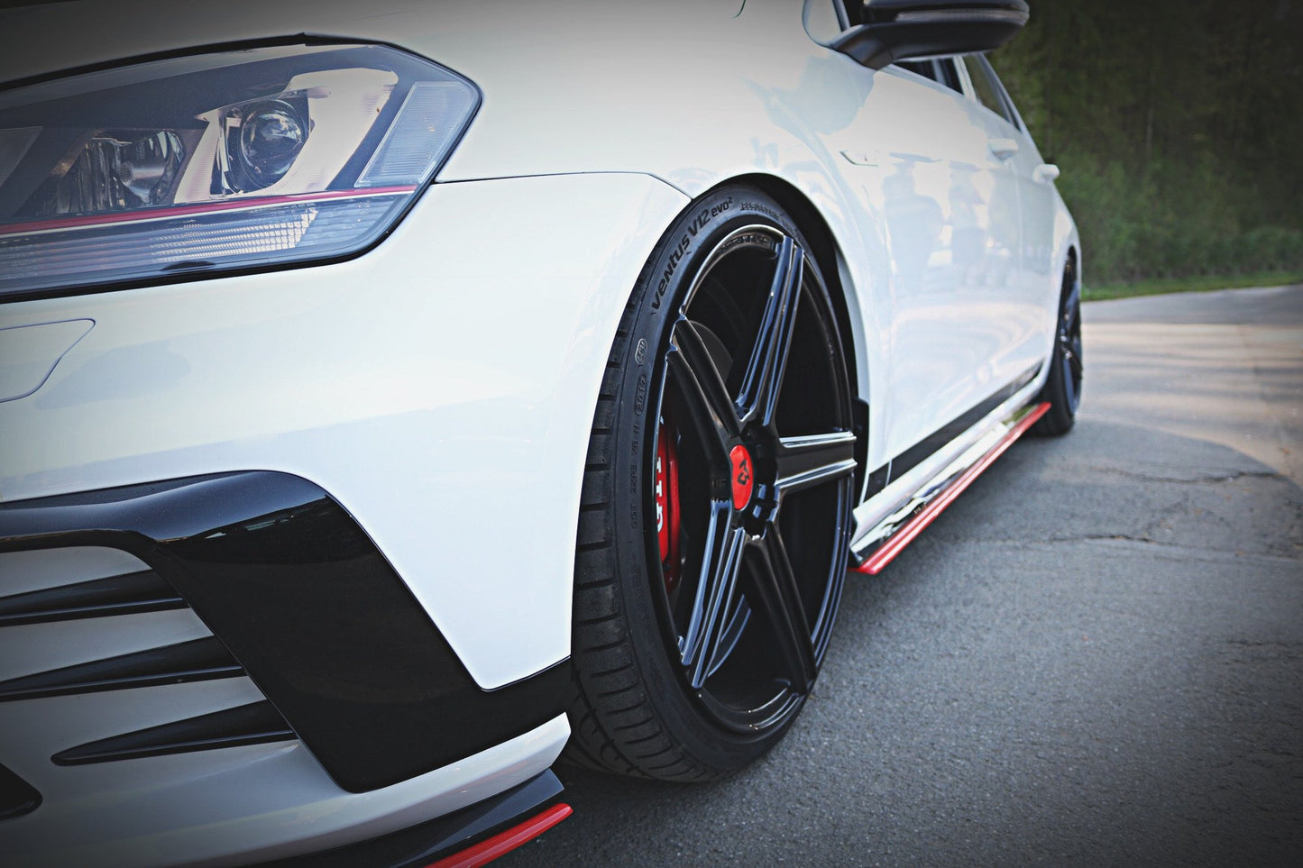 Seitenschweller Ansatz für VW GOLF Mk7 GTI CLUBSPORT schwarz matt
