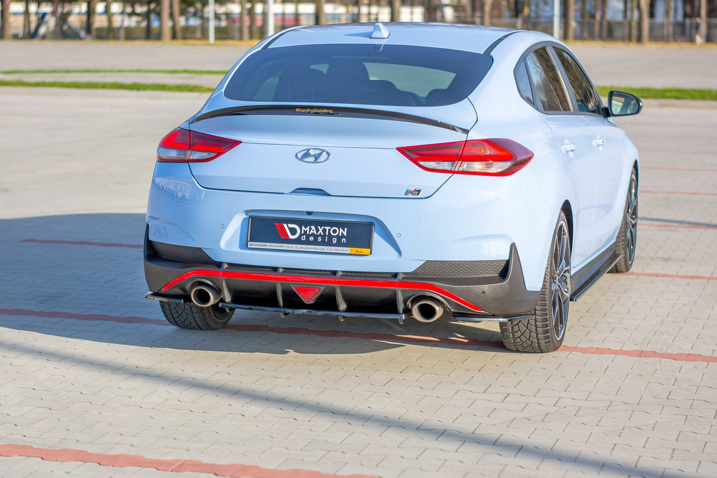 Heck Ansatz Flaps Diffusor für Hyundai I30 N Mk3 Fastback  Carbon Look
