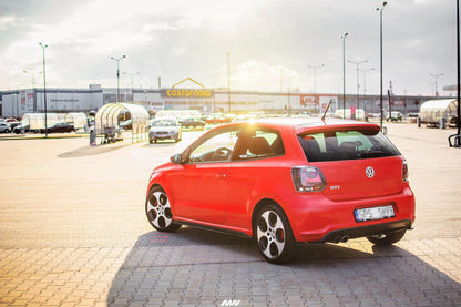 Heck Ansatz Flaps Diffusor für VOLKSWAGEN POLO MK5 GTI 6R vor Facelift schwarz Hochglanz