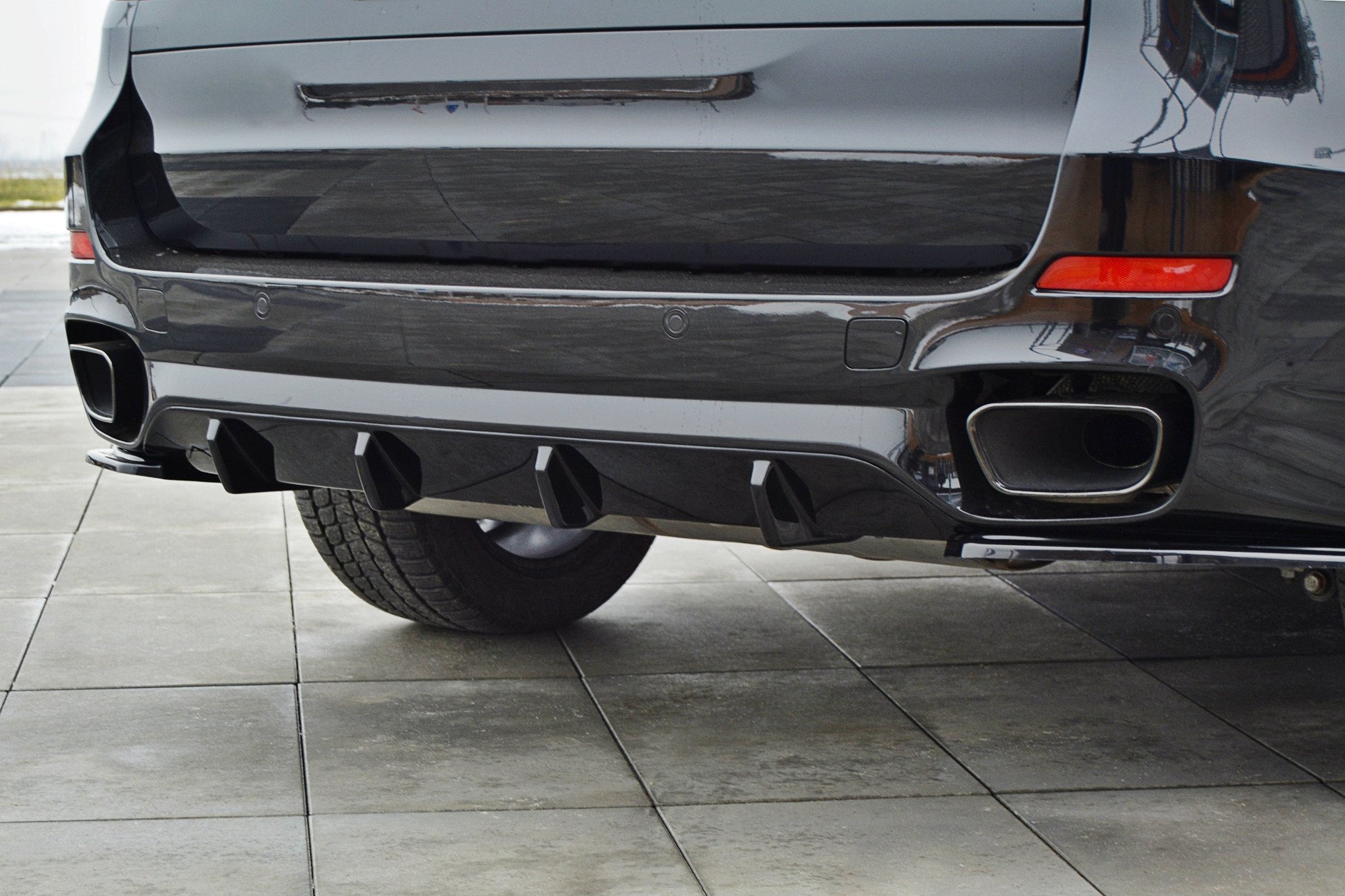 Diffusor Heck Ansatz für BMW X5 F15 M Paket schwarz Hochglanz