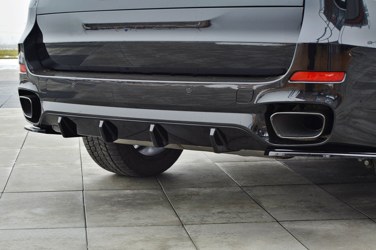 Diffusor Heck Ansatz für BMW X5 F15 M Paket schwarz matt