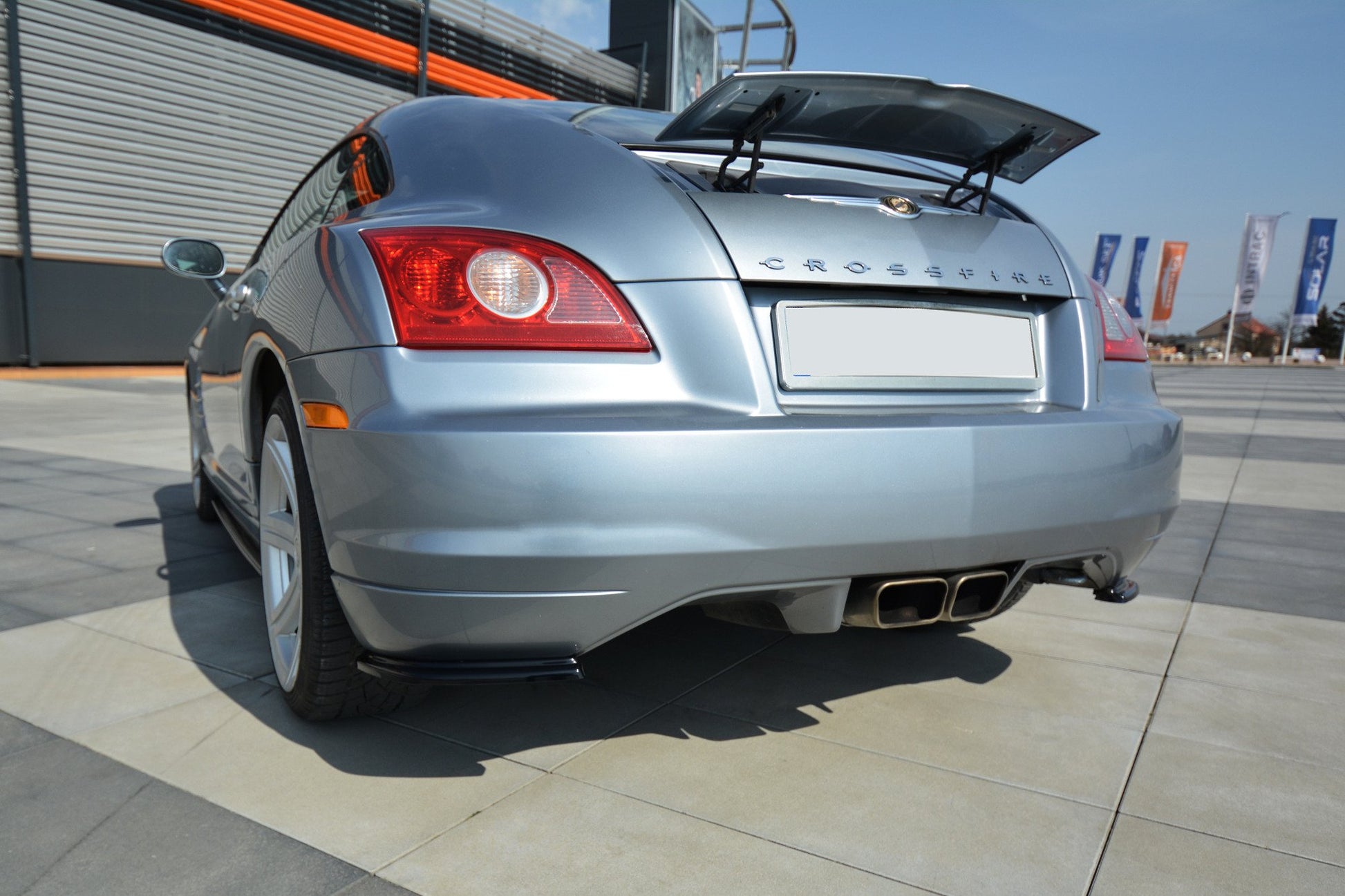 Heck Ansatz Flaps Diffusor für CHRYSLER CROSSFIRE Carbon Look