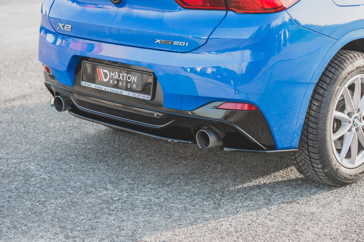Mittlerer Diffusor Heck Ansatz für BMW X2 F39 M-Paket schwarz matt
